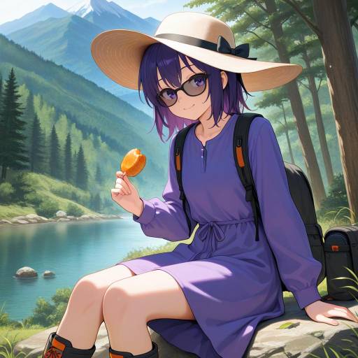 Cowgirl in Nature: A Joyful Moment