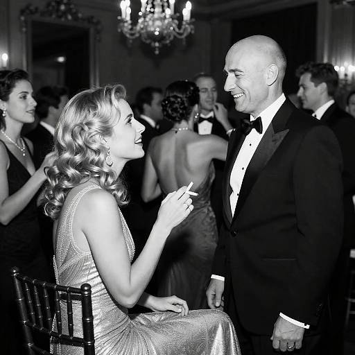 Elegant Black and White Dance Moment