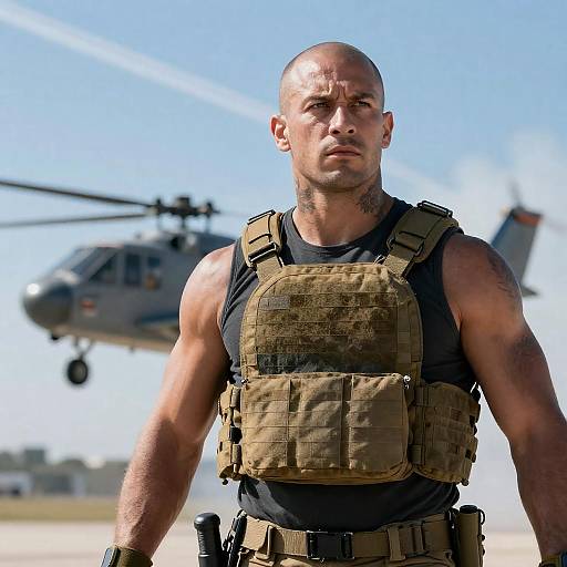 Tactical Warrior in Action Pose