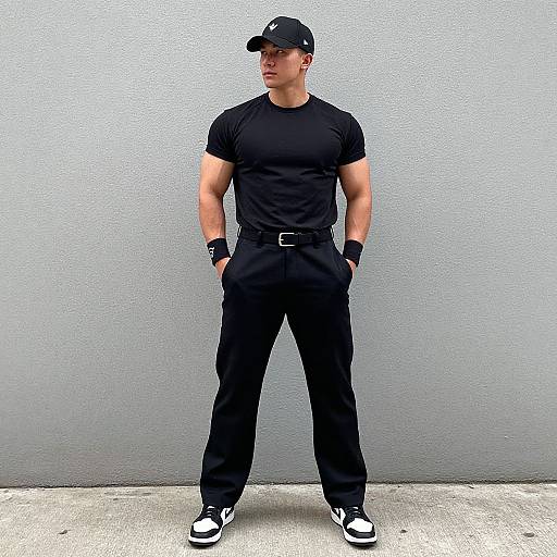 Muscular Male in Casual Streetwear