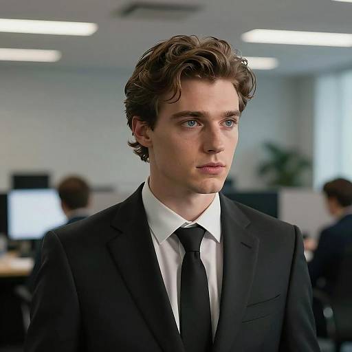 Handsome Man in Business Suit in Office