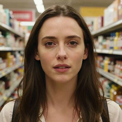 Luminescent Supermarket Portrait Realistic Photoshoot