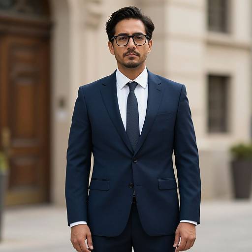 Man in Suit by Building