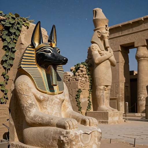 Mystical Egyptian Jackal Mask Scene