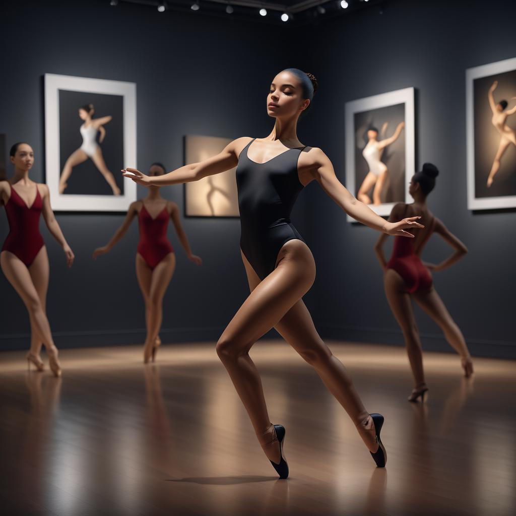 Graceful Contemporary Dancer in Art Gallery