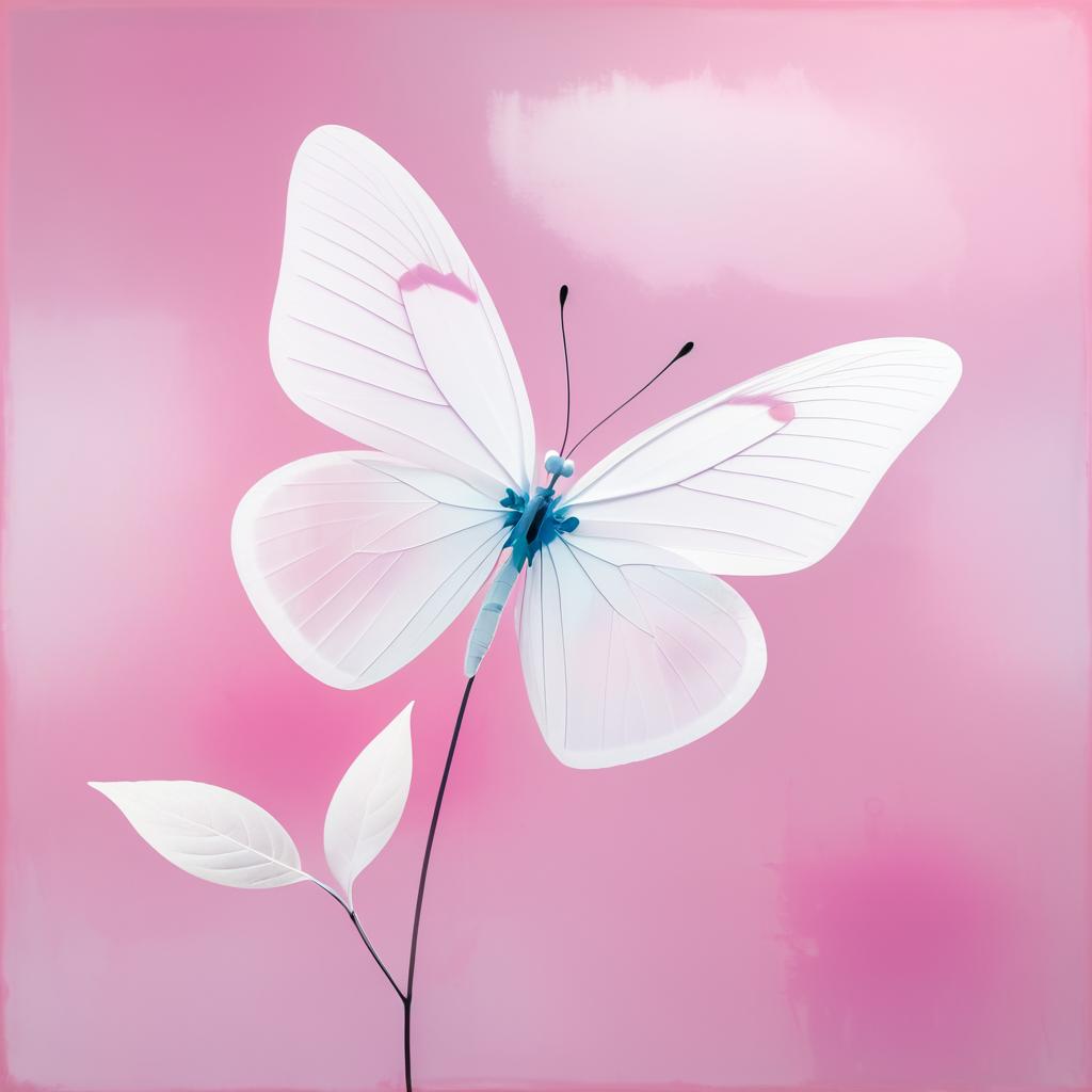 Delicate Butterfly on Pink Flower