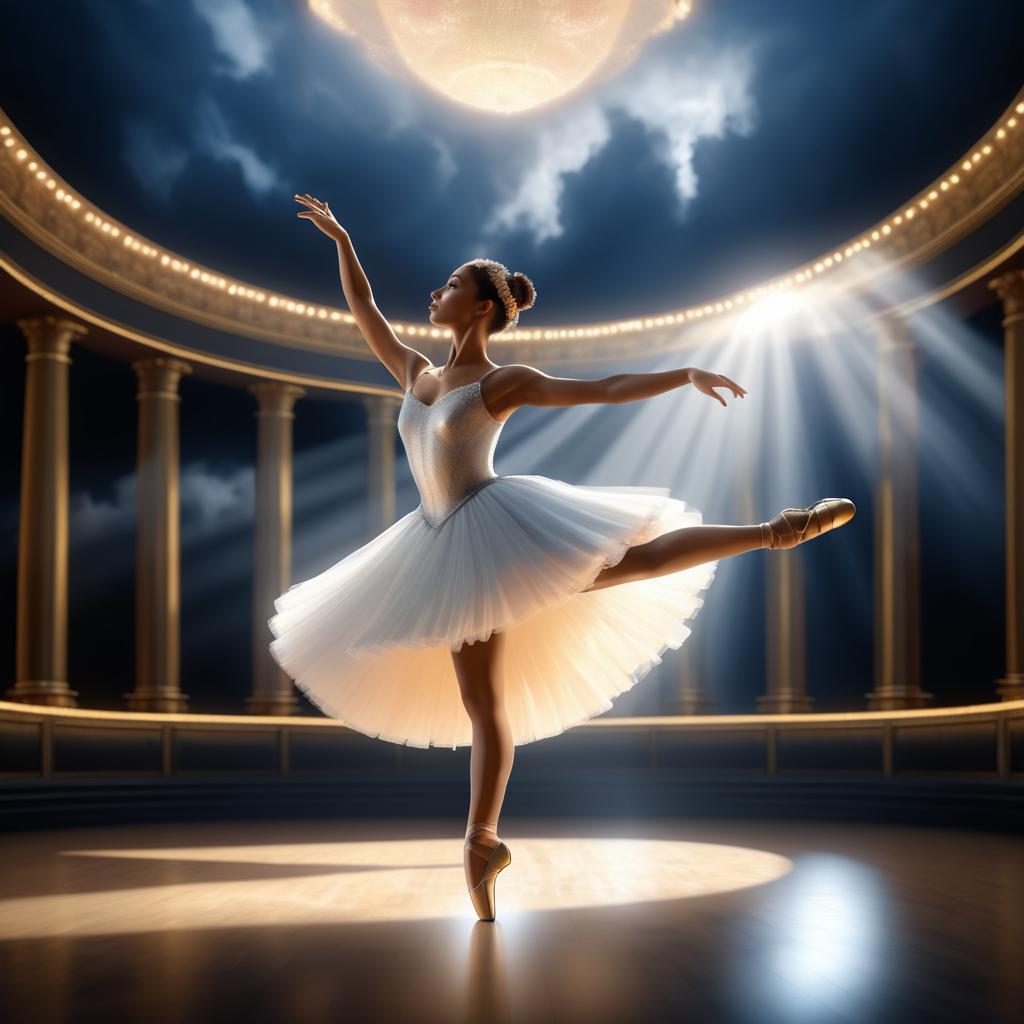 Elegant Ballerina in Dramatic Spotlight