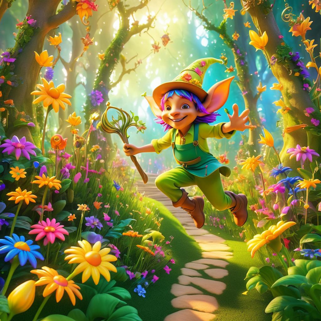 Whimsical Goblin Gardener in Enchanted Forest