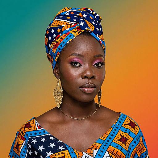 Vibrant Cultural Portrait of Black Woman