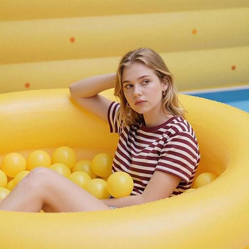 Young Woman in Yellow Ball Pit