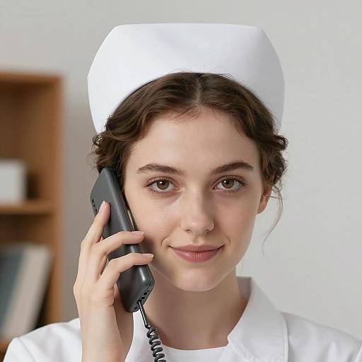 Young Nurse on Phone Call