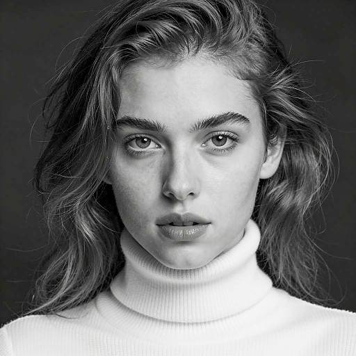 Intense Gaze: Black and White Portrait