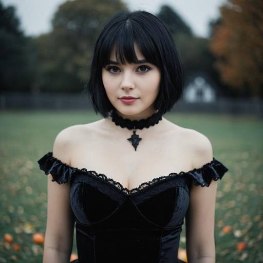 Elegant Black Dress Halloween Costume