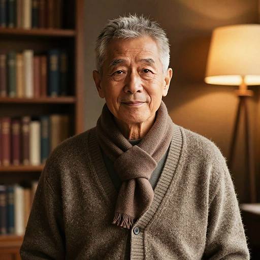 Textured Crop Elderly Gentleman Portrait