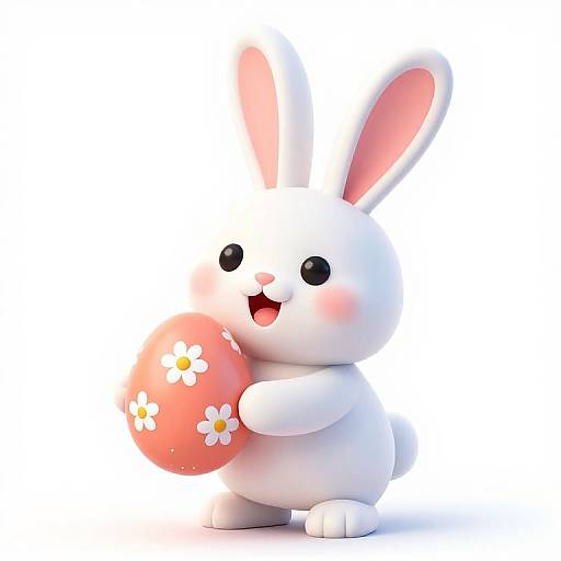 3D Easter Bunny with Coral Egg