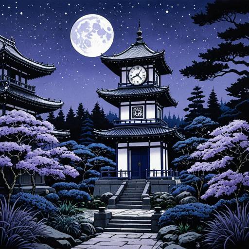 Victorian Clock Tower in Zen Garden Victorian Clock Tower in Zen Garden