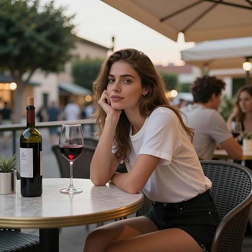 Evening Wine at Outdoor Restaurant