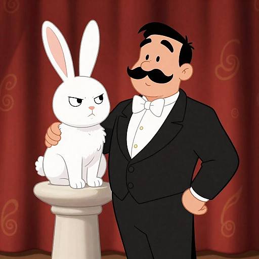 Grumpy Rabbit and Tuxedo Character