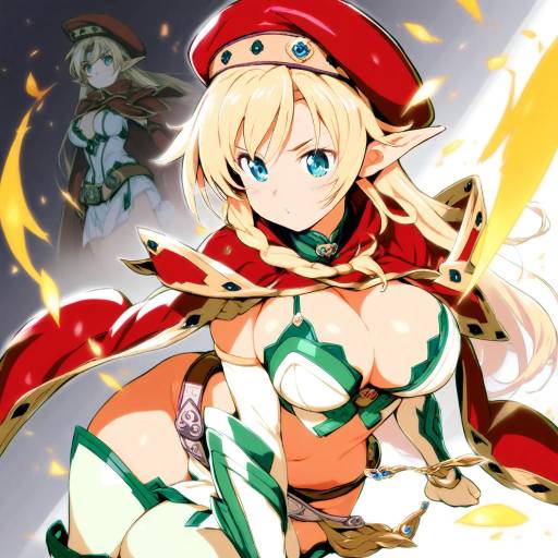 Illustration of Alleyne (queen's blade), queen's blade in the style of Randou