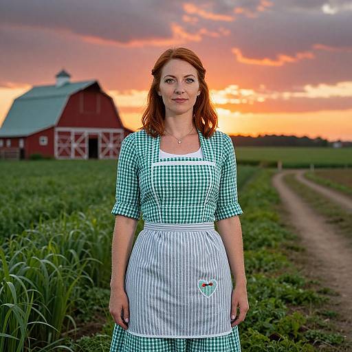 Sunset Portrait of Red-Haired Farmer