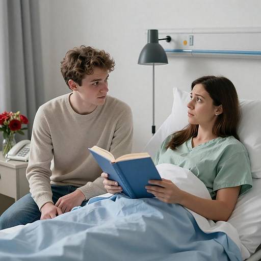 Caring Moment in a Hospital Room