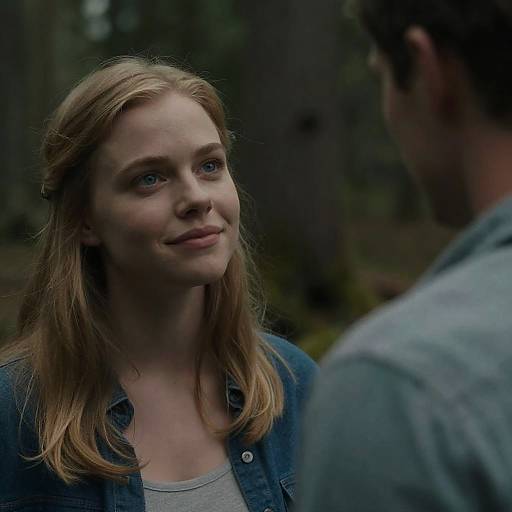 Cinematic Moment: Woman in Serene Forest