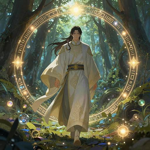 Enchanted Mage in Mystical Forest