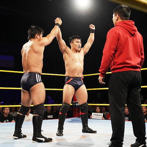 Victory Moment in Wrestling Match