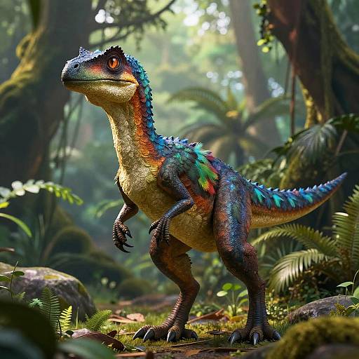 Velociraptor Fursona in Prehistoric Jungle