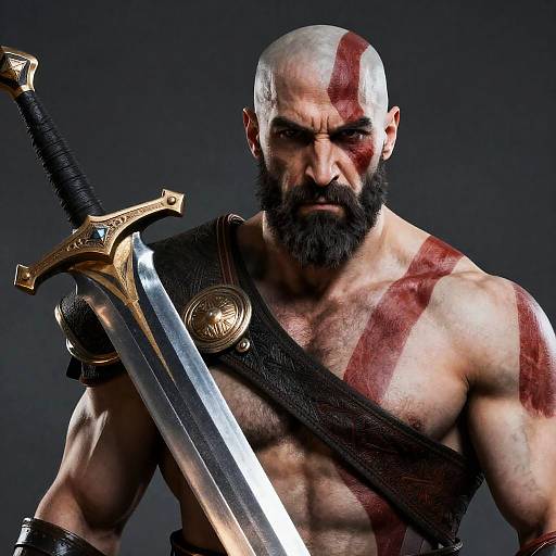 Kratos-Inspired Warrior Portrait