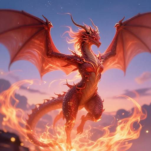 Fierce Graceful Female Dragon Art