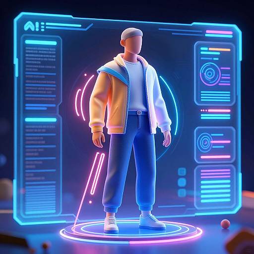 Futuristic AI Clothes Remover Interface