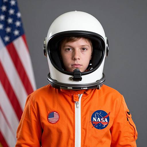 Realistic NASA Orange Jumpsuit Portrait