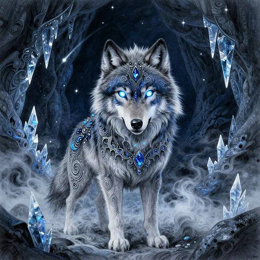 Luminescent Sapphire Wolf Pup