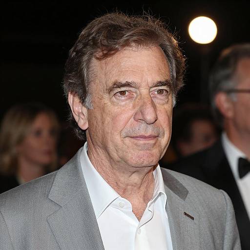 Older Man in Gray Suit at Formal Event