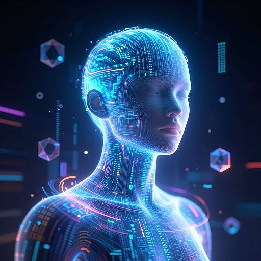 Digital Avatar Emerging from Code