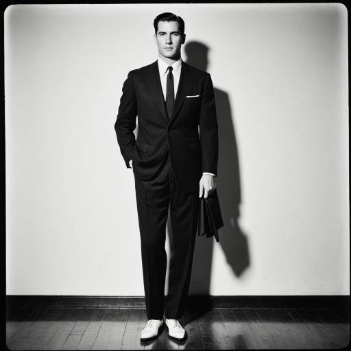 Vintage 1940s Style Man in Black Suit