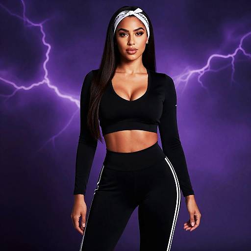 Elegant Mixed Heritage Woman in Adidas