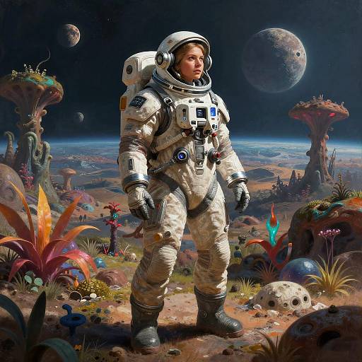 Space Explorer on Alien Terrain