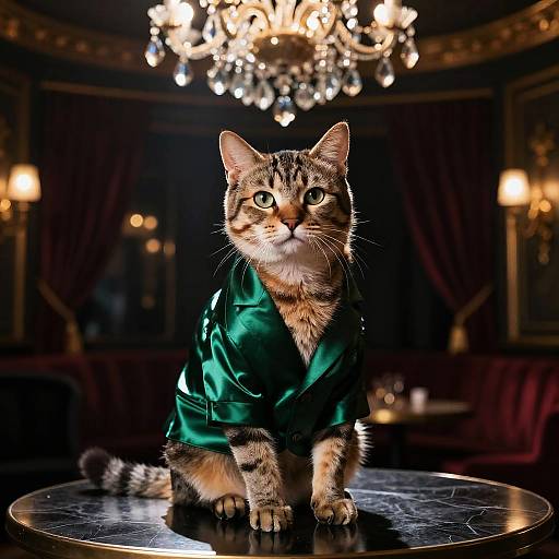 Majestic Chartreux Cat in Noir Lounge