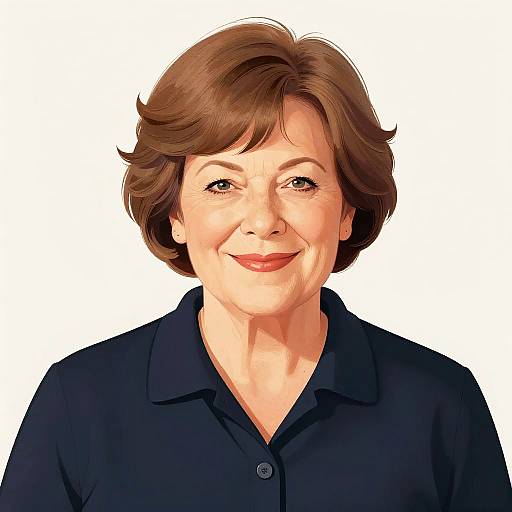Warm-Hearted 58-Year-Old Grandmother Political Portrait Illustration