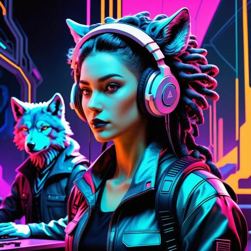Futuristic Wolf Painter in Neon Gallery Futuristic Wolf Painter in Neon Gallery