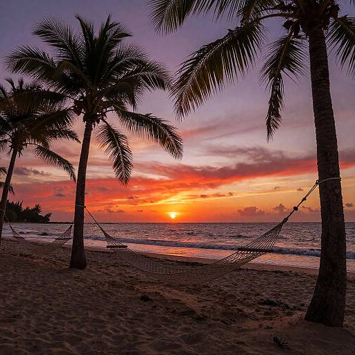 Tropical Beach Sunset Serenity