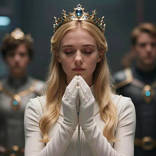 Solo Girl with Crown and Clasped Hands