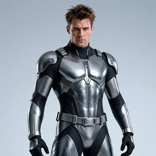 Futuristic Armored Man Portrait