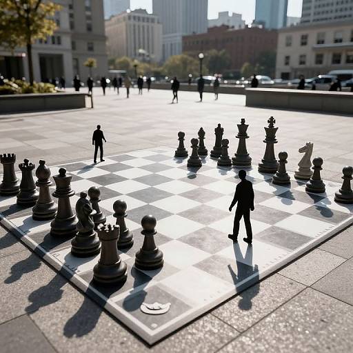 City Chessboard with Living Pawns