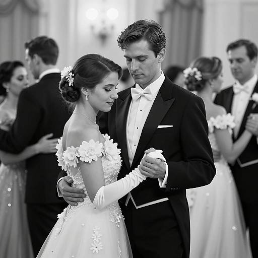 Elegant Formal Dance in Black and White