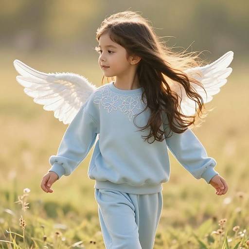 Ethereal Girl with Angel Wings