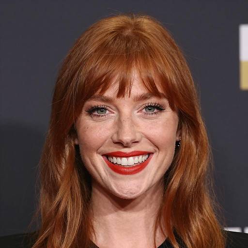 Portrait of a Smiling Redhead Woman