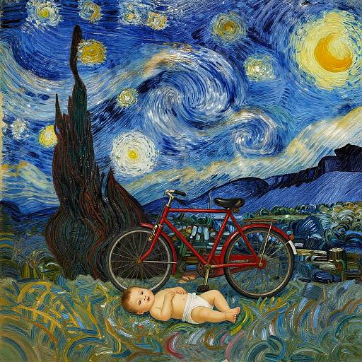 Whimsical Daddy and Baby Landscape